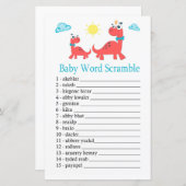Rooddinosaurus Baby word scramble game (Voorkant / Achterkant)
