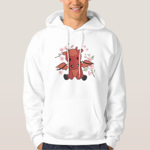 Rooddrakenzoete dieren voor Kawaii Fantasy Hoodie