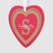 Roode kerstbal 'Voor altijd in mijn hart' Ornament (voorkant)