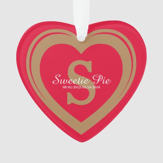 Roode kerstbal 'Voor altijd in mijn hart' Ornament (voorkant)