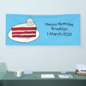 Roodfluwelen cartoon spandoek (Beurs)