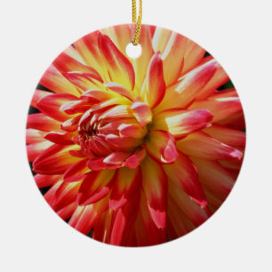 Roodgeel Dahlia Flower Ornament