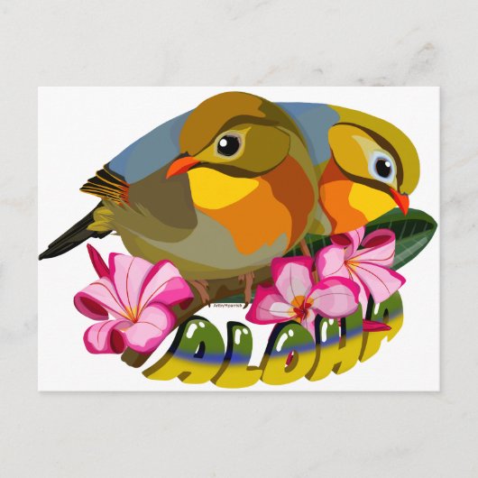 ROODGEFACTUREERDE LEIOTHRIXVOGELS - ALOHA BRIEFKAART (Voorkant)