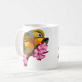 ROODGEFACTUREERDE LEIOTHRIXVOGELS KOFFIEMOK (Voorkant links)