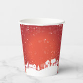 Roodgekleurd noël-patroonbeker papieren bekers (Achterkant)