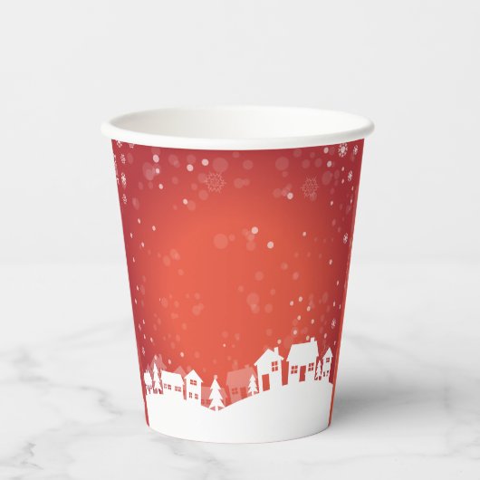 Roodgekleurd noël-patroonbeker papieren bekers (Voorkant)