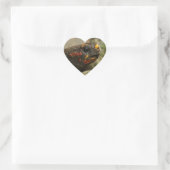 Roodgekleurde schildpad hart sticker (Tas)