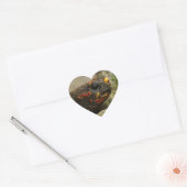 Roodgekleurde schildpad hart sticker (Envelop)