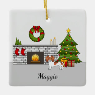 Roodgevlekte Kortharige Dachshondhond - Kerstkamer Keramisch Ornament