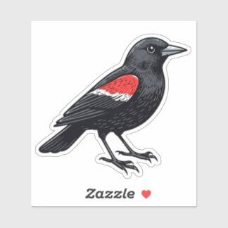 Roodgevleugelde merel custom-cut vinyl Sticker