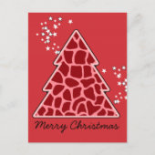 Roodgiraffe kerstboom feestdagenkaart (Voorkant)
