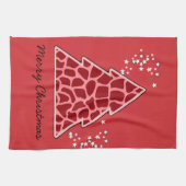 Roodgiraffe kerstboom theedoek (Horizontaal)