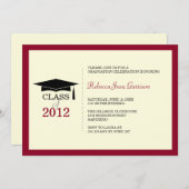 Roodgrens pet tassel afstuderen bekendmaking kaart (Voorkant / Achterkant)