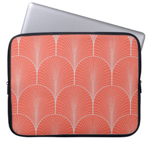 Roodgrijze art deco, behang. laptop sleeve