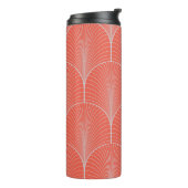 Roodgrijze art deco,  behang. thermosbeker (Gedraaid links)