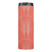 Roodgrijze art deco,  behang. thermosbeker (Achterkant)