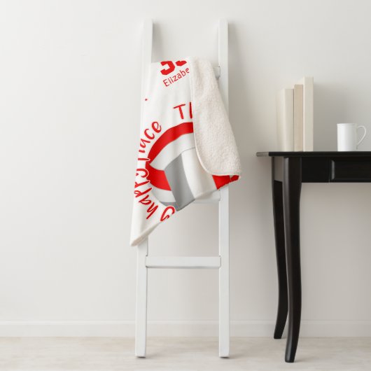 roodgrijze volleybalrechtbank blij met plaatstypog sherpa deken (In situ)