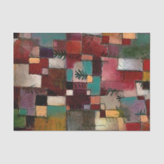 Roodgroene en violet-gele ritmes, Paul Klee Art Tissuepapier (Voorkant)