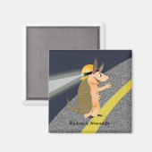 Roodhals Armadillo Magnet Magneet (Voorkant / Achterkant)