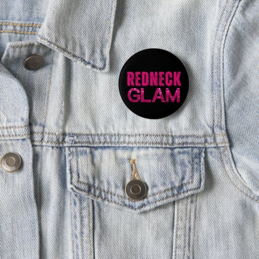 Roodhals Glam Pink Glitter Ronde Button 5,7 Cm (In situ)