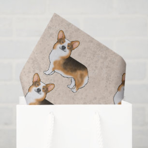 Roodharig driekleurig Pembroke Welsh Corgi patroon Tissuepapier