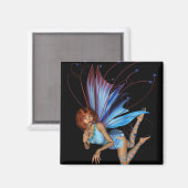 Roodharige 3D Pixie - Paarse & Blauwe Magneet (Voorkant / Achterkant)