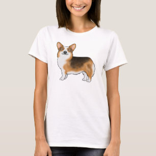 Roodharige driekleurige Pembroke Welsh Corgi Carto T-shirt