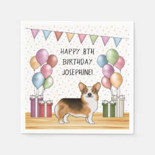 Roodharige Driekleurige Pembroke Welsh Corgi Gefel Servet