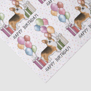 Roodharige Driekleurige Pembroke Welsh Corgi Gefel Tissuepapier