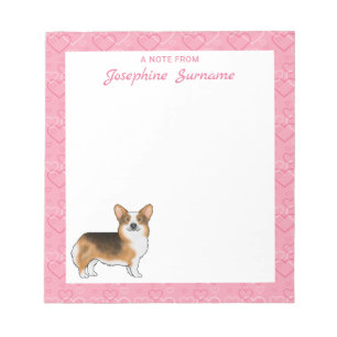 Roodharige Driekleurige Pembroke Welsh Corgi Hartj Notitieblok
