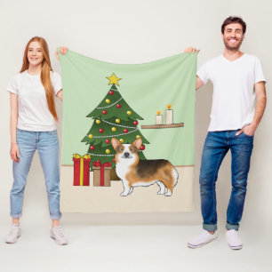 Roodharige Driekleurige Pembroke Welsh Corgi Kerst Fleece Deken