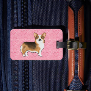 Roodharige Driekleurige Pembroke Welsh Corgi Liefd Bagagelabel
