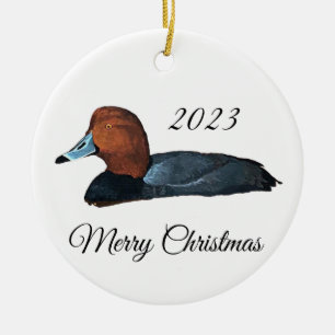 Roodharige eend kerst ornament