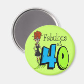 Roodharige Fabelachtig bij Verjaardag 40 Magneet (Voorkant / Achterkant)
