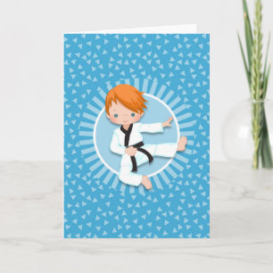 Roodharige Karate Jongen Judo Martial Arts Kaart