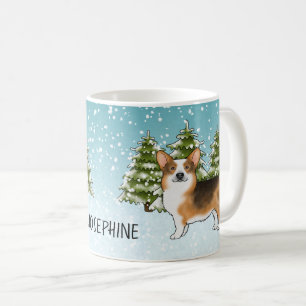 Roodharige Tri Pembroke Corgi Winter Kerstmis Koffiemok