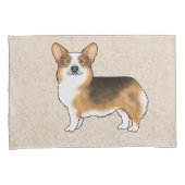 Roodharige Tri Pembroke Welsh Corgi Dogs Beige Kussensloop (Voorkant-Rechts)