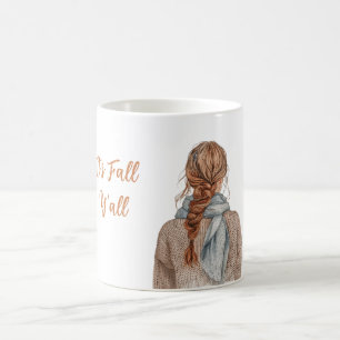 Roodharige vrouw met hoed Pompoen Het is herfst al Koffiemok