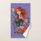 Roodharige Vrouw Tattoos Bad Handdoek (Handdoek)