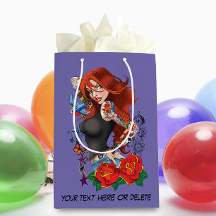Roodharige Vrouw Tattoos Medium Cadeauzakje