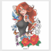 Roodharige Vrouw Tattoos Sticker (Vel)