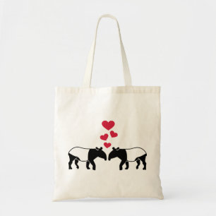 Roodhartenliefde voor Tapir Tote Bag