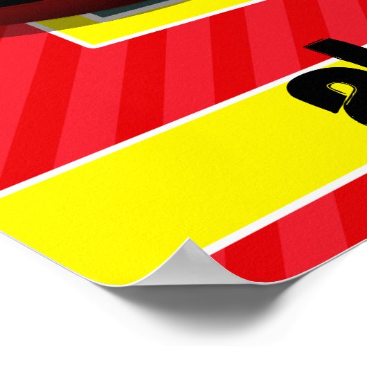 Roodhartritmeur; rode doorsnede poster (Hoek)