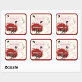 Roodhartsriet Vierkante Sticker (Vel)