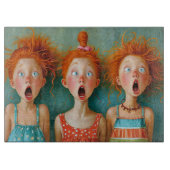 roodhoofdreacties snijplank (Voorkant)