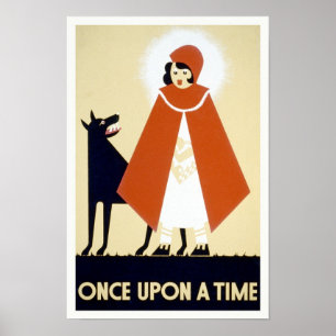 Roodkapje, 1936. Vintage Kunst Poster