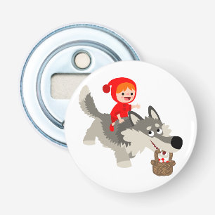 Roodkapje en de Wolf Knop Flesopener Button Flesopener