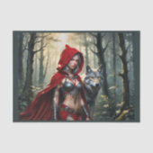 Roodkapje kan voor de wolf zorgen tissuepapier (Voorkant)