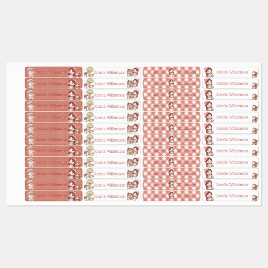 Roodkapje Kleuterschool Peuterspeelzaal Labels (Vel)