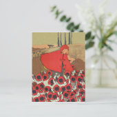 Roodkapje plukken papavers Briefkaart (Staand voorkant)